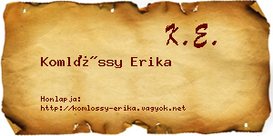 Komlóssy Erika névjegykártya