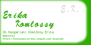 erika komlossy business card