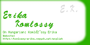 erika komlossy business card